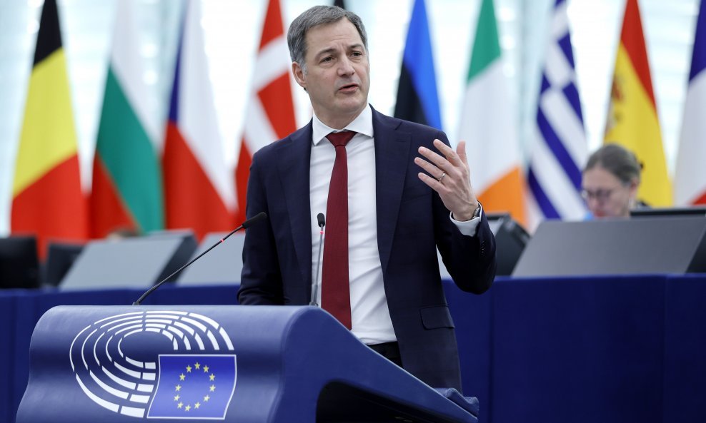 Alexander De Croo, premijer Belgije tijekom govora na plenarnom zasjedanju Europskog parlamenta u Strasbourgu