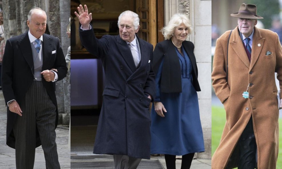 Norton Knatchbull, 3. grof Mountbatten od Burme, kralj Charles, kraljica Camilla i Nicholas Soames