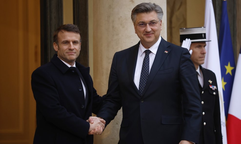 Emmanuel Macron i Andrej Plenković
