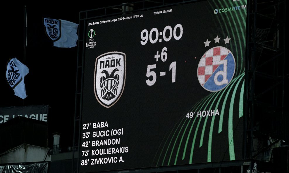 Rezultat na semaforu iz Soluna PAOK - Dinamo 5:1
