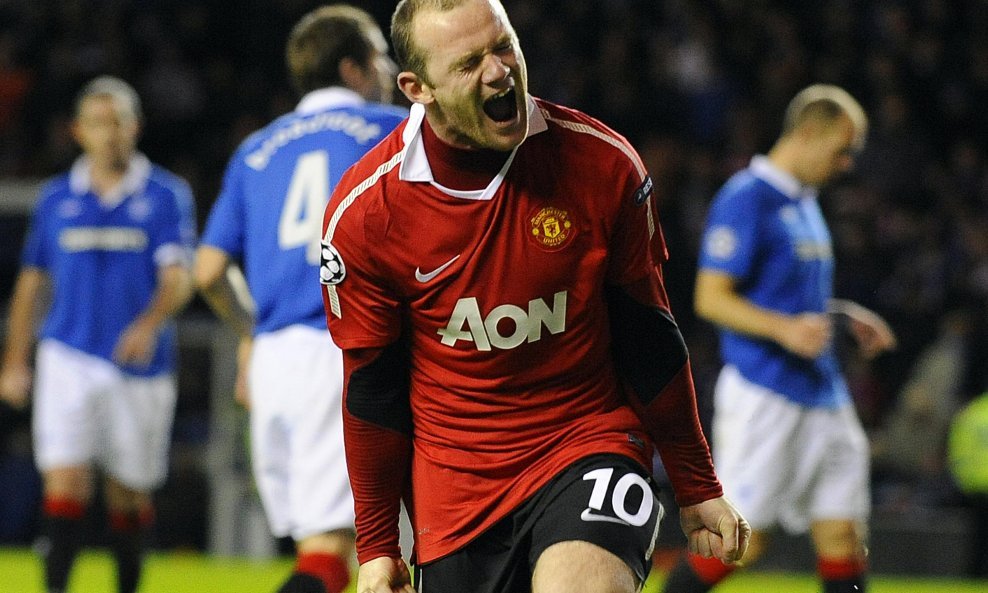 Wayne Rooney Manchester United Glasgow Rangers 2010