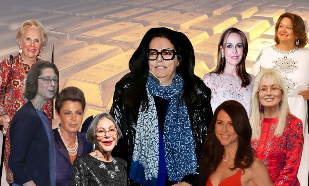 Jacqueline Mars, Abigail Johnson, Rafaela Aponte-Diamant, Alice Walton, Francoise Bettencourt Meyers, MacKenzie Scott, Julia Koch, Miriam Adelson i Gina Rinehart