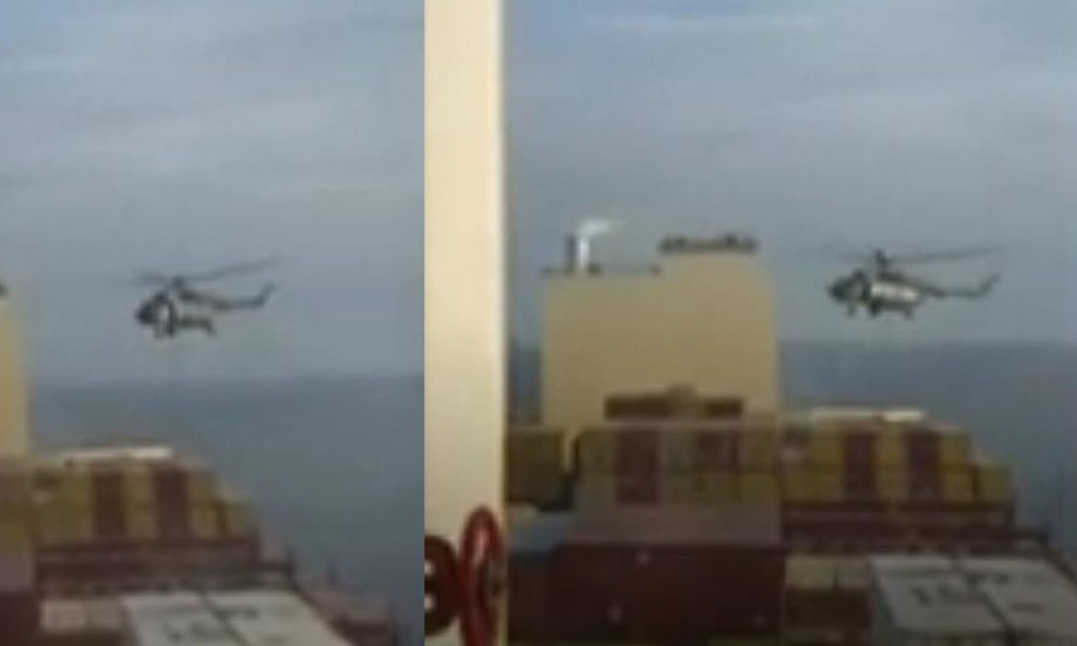 Iranski komandosi spuštaju se na portugalski brod povezan s Izraelom