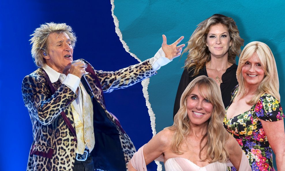 Rod Stewart, Penny Lancaster Stewart, Rachel Hunter, Alana Hamilton Stewart
