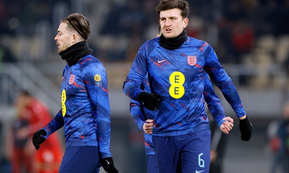 Jack Grealish (lijevo) i Harry Maguire