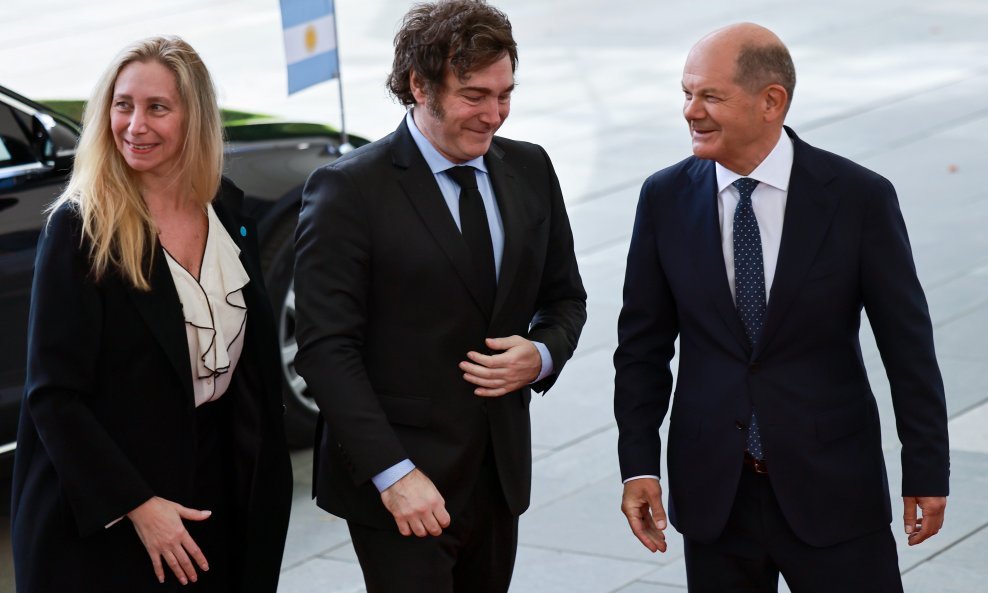 Javier Milei sa suprugom kod Olafa Scholza