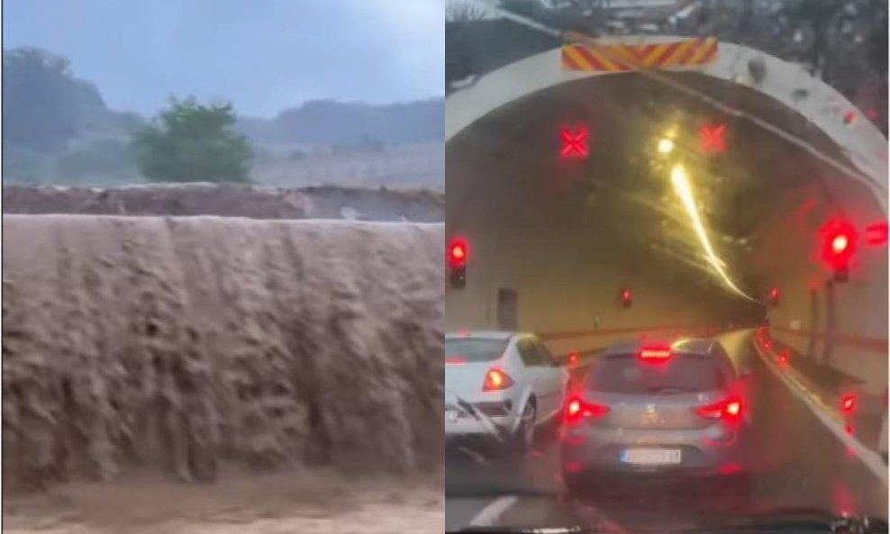 Poplava na autocesti u južnoj Srbiji/Tunel Predejane