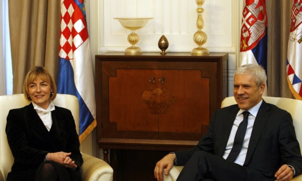 Vesna Pusić i Boris Tadić u Beogradu