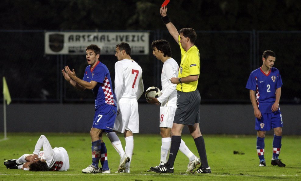 Hrvatska - Srbija, Mirko Oremuš, crveni karton 