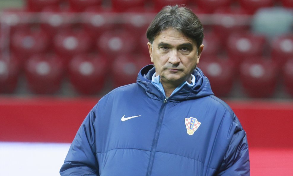 Zlatko Dalić i Vedran Ćoruka tijekom treninga u Vrašavi, 14.10.2024.