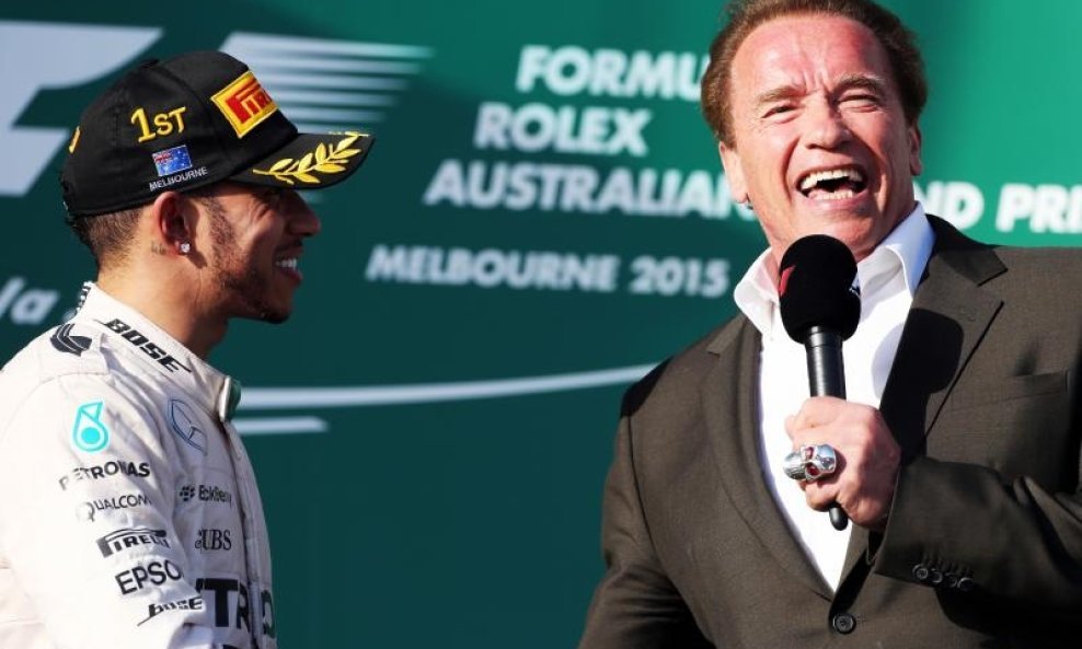 Lewis Hamilton i Arnold Schwarzenegger