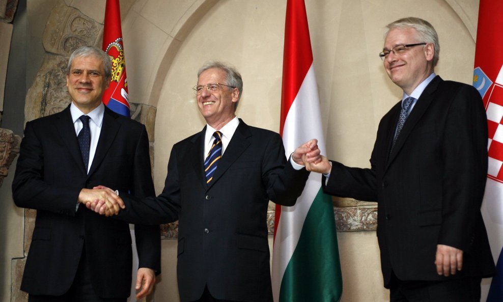 Boris Tadić, Laszlo Solyom,Ivo Josipović