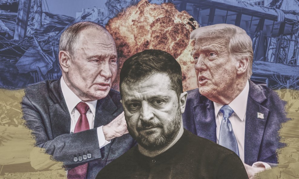 Vladimir Putin, Volodimir Zelenski, Donald Trump