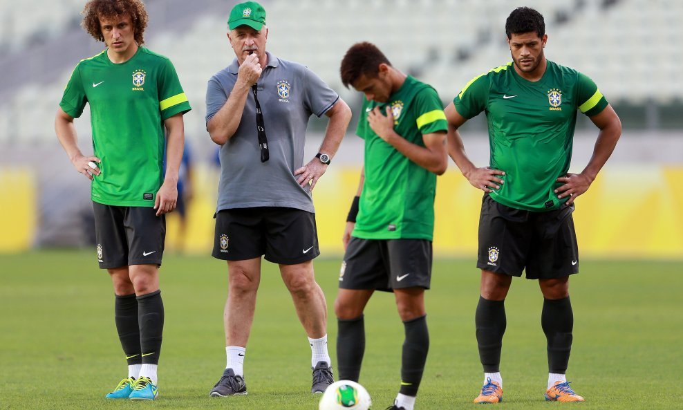 David Luiz, Felipe Scolari, Neymar, Hulk