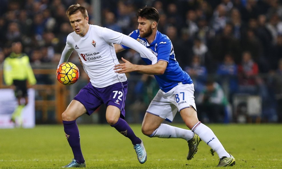 Josip Iličić Ervin Zukanović Fiorentina Sampdoria