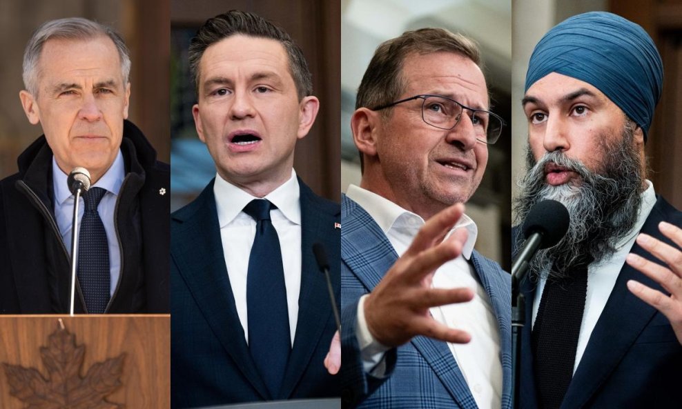 Mark Carney, Pierre Poilievre, Yves-François Blanchet i Jagmeet Singh vođe su najjačih kanadskih stranaka