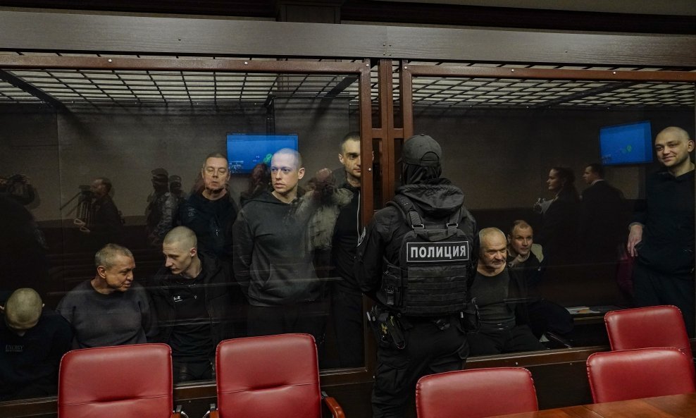 Pripadni bojne 'Azov' na vojnom sudu u Moskvi