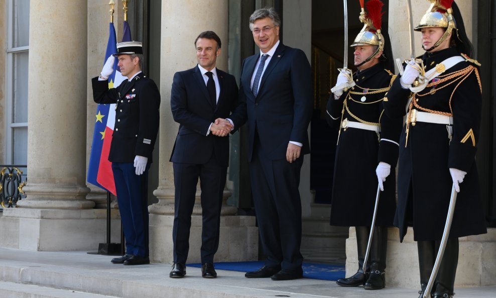 Emmanuel Macron i Andrej Plenković