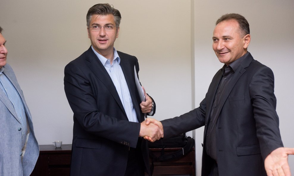 Čelnici HDZ-a i SSSH-a Andrej Plenković i Mladen Novosel sastali su se jučer