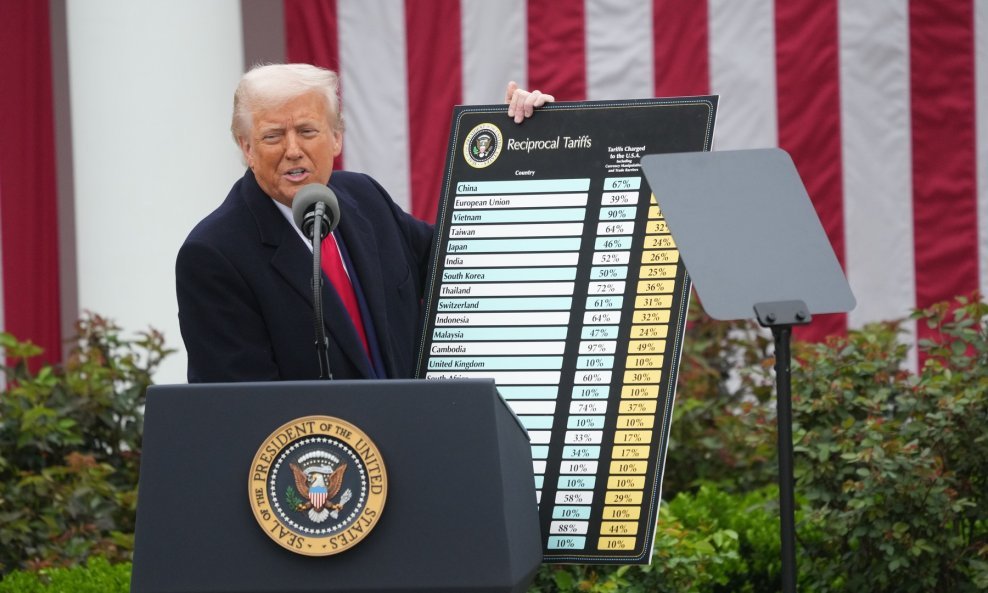 Donald Trump pokazao je grafikon s novim carinama