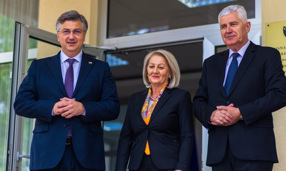 Andrej Plenković, Borjana Krišto i Dragan Čović