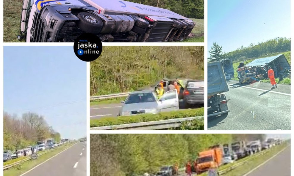 Kolaž fotografija s mjesta nesreće objavio je Radio Jaska