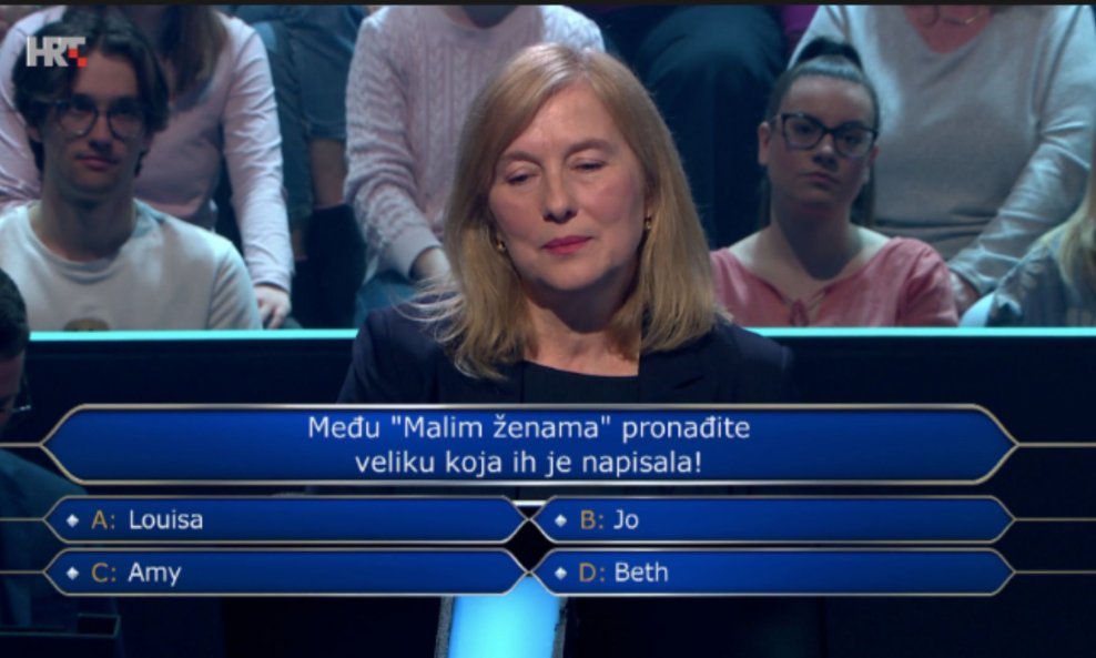Željka Kavčić u kvizu 'Tko želi biti milijunaš?'