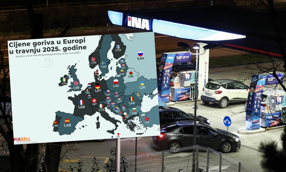 Cijene goriva u Europi u travnju 2025.