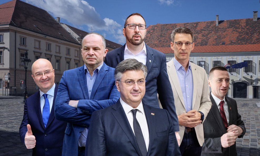 Mario Radić, Siniša Hajdaš Dončić, Andrej Plenković, Tomislav Tomašević, Božo Petrov i Ivan Penava