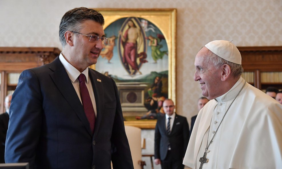 Andrej Plenković i papa Franjo