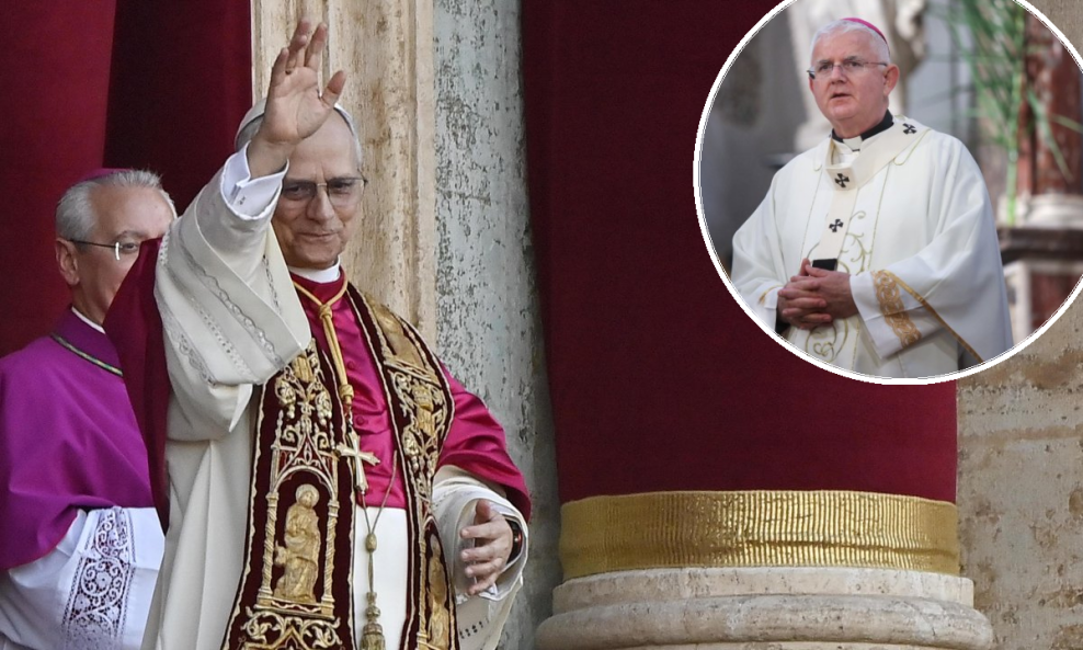 Papa Lav XIV., Mate Uzinić (u krugu)