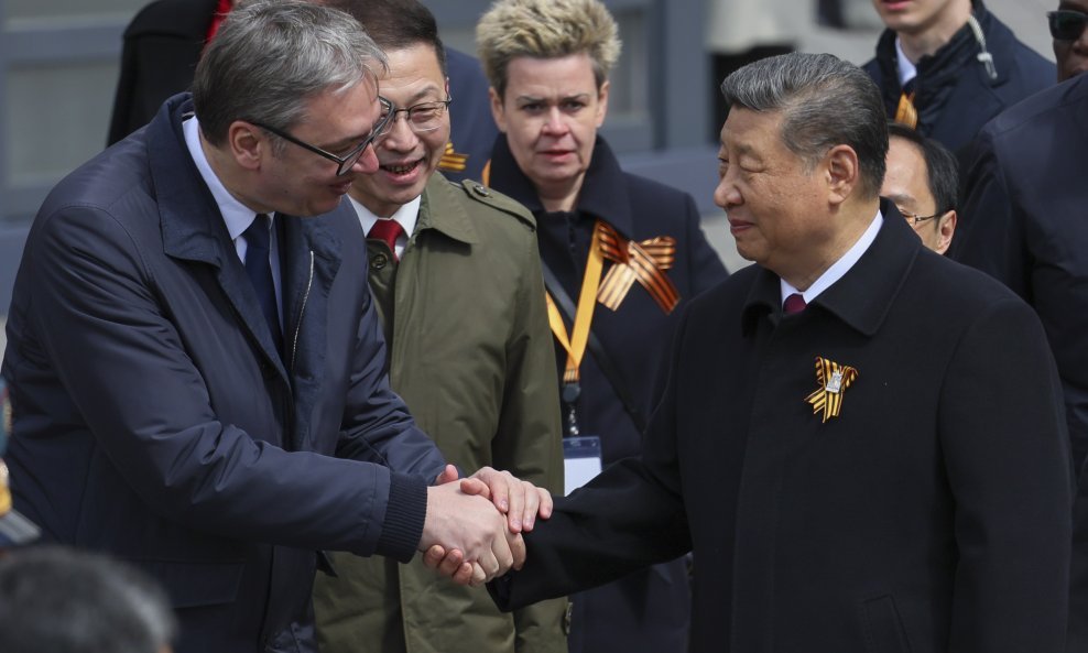 Aleksandar Vučić i Xi Jinping u Moskvi