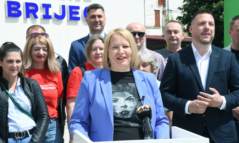 Kristina Ikić Baniček tijekom kampanje za lokalne izbore
