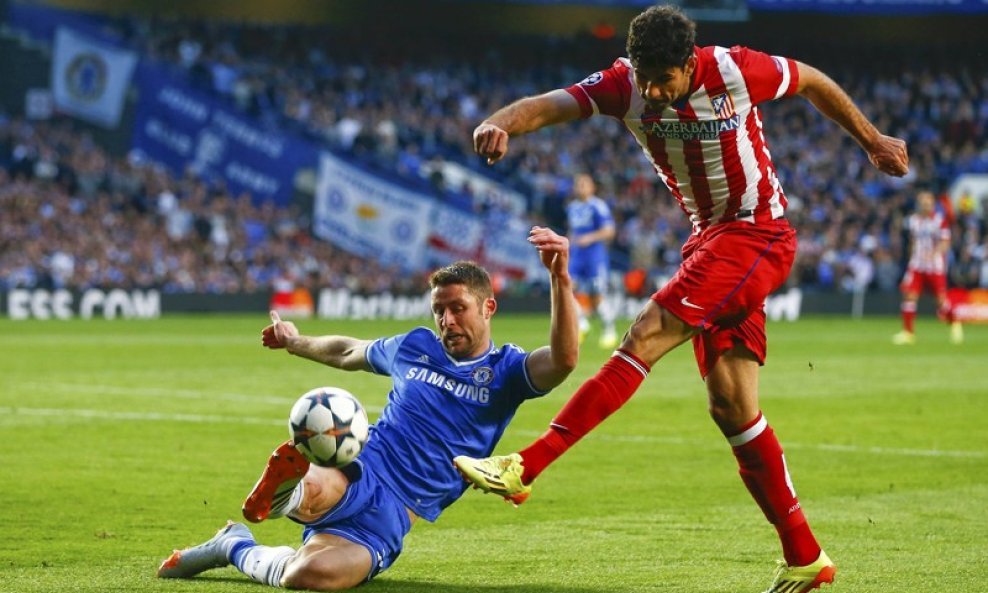 Chelsea - Atletico Madrid,  Gary Cahill i Diego Costa (R)