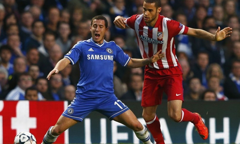 Chelsea - Atletico Madrid, Eden Hazard (L) i Mario Suarez