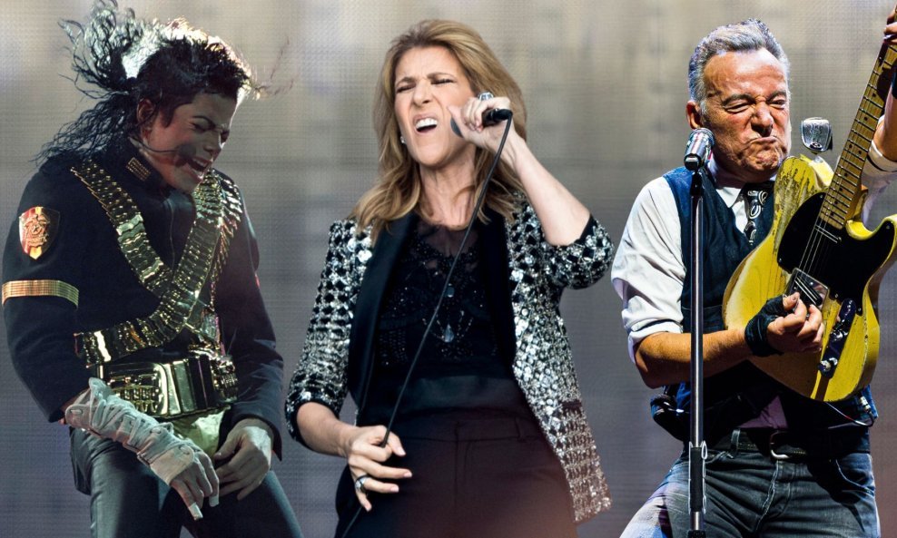 Michael Jackson, Celine Dion, Bruce Springsteen