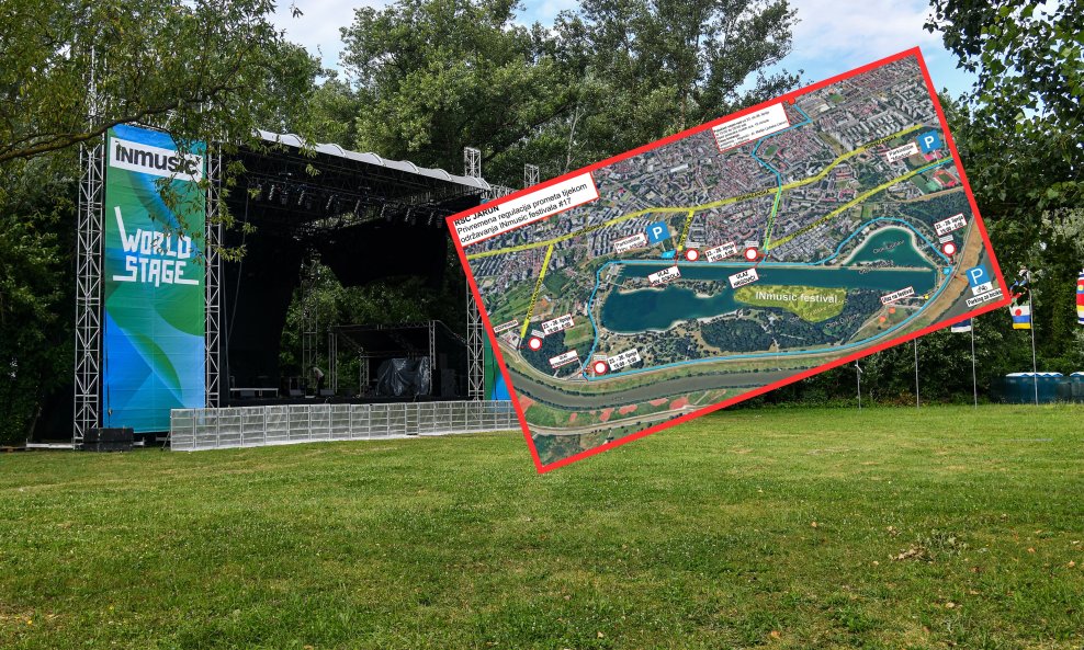 Regulacija prometa na Jarunu za vrijeme INmusica
