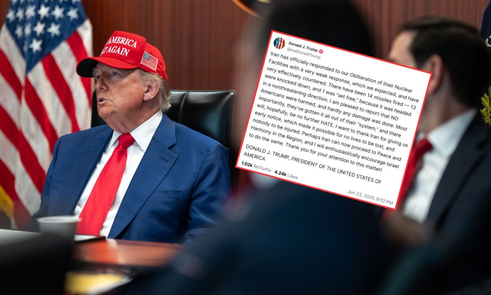 Donald Trump komentirao je iranski napad na svojoj društvenoj mreži Truth Social