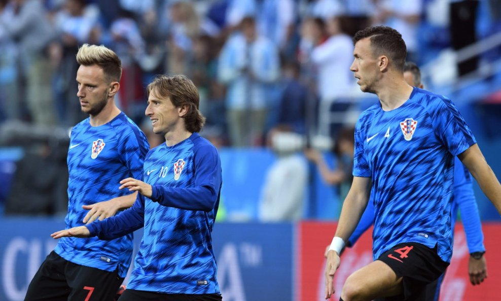 Ivan Rakitić, Luka Modrić i Ivan Perišić Hrvatska