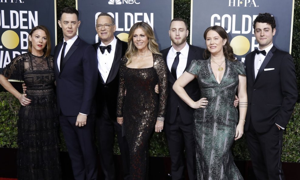 Samantha Bryant, Colin Hanks, Rita Wilson, Tom Hanks, Elizabeth Ann Hanks, Chet Hanks i  Truman Theodore Hanks