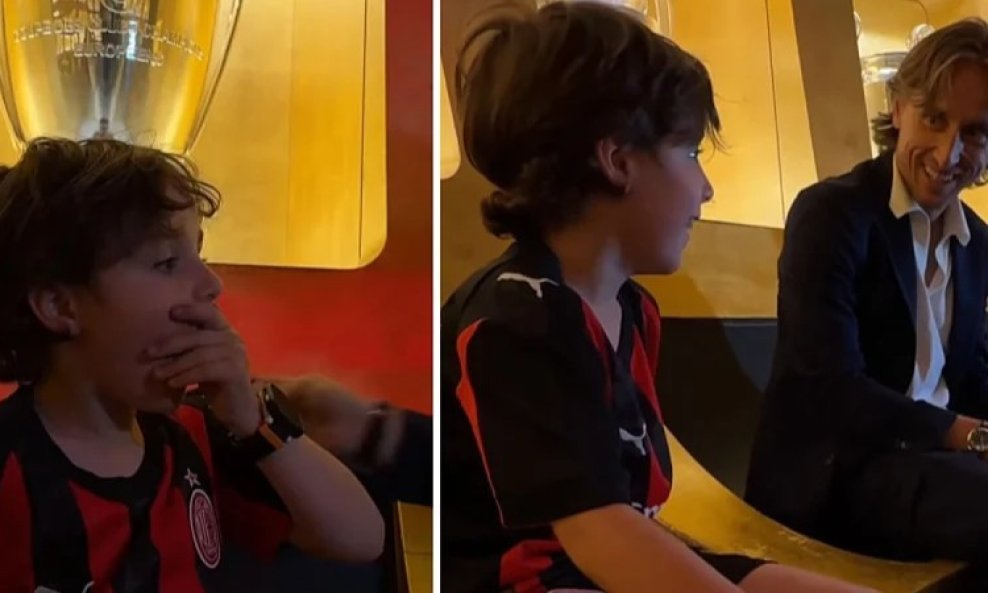 Modrić i mladi navijač