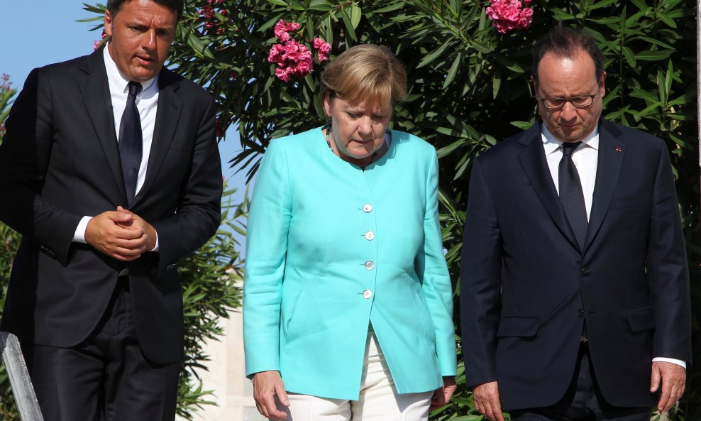 Matteo Renzi Angela Merkel Francois Hollande