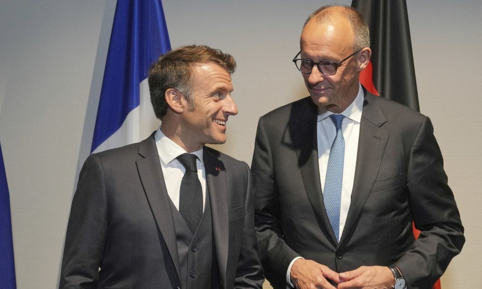 Ilustracija / Emmanuel Macron,  francuski predsjednik i Friedrich Merz, njemački kancelar