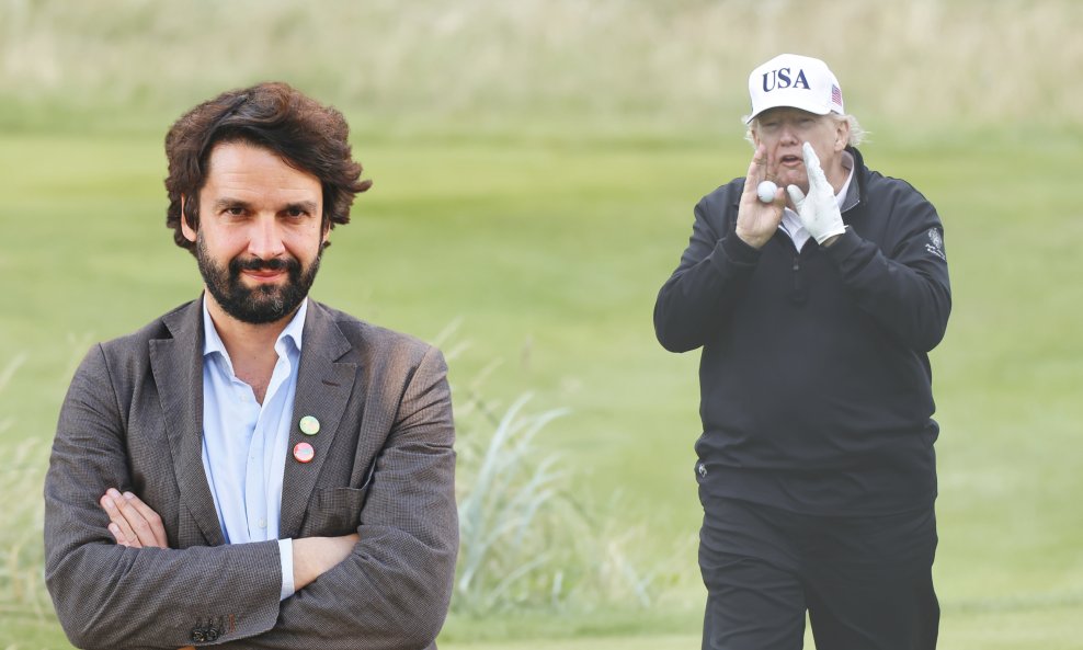 Boris Jokić/Donald Trump obraća se medijima s golf-terena za privatnog posjeta Škotskoj