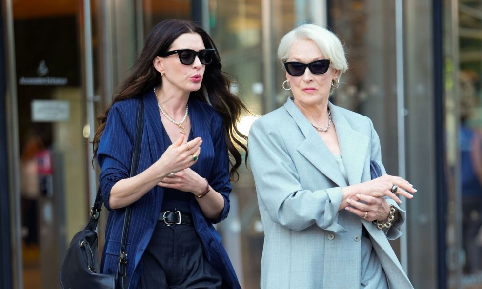Anne Hathaway i Meryl Streep na setu filma 'Vrag nosi Pradu 2'