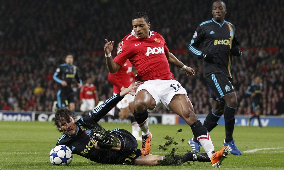 Manchester United - Marseille, Nani, Gabriel Heinze i Souleymane Diawara