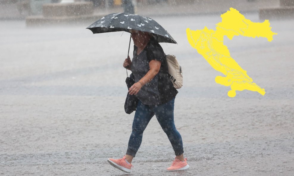 Ilustracija/U cijeloj Hrvatskoj izdan je žuti meteoalarm zbog očekivanog grmljavinskog nevremena s pljuskovima