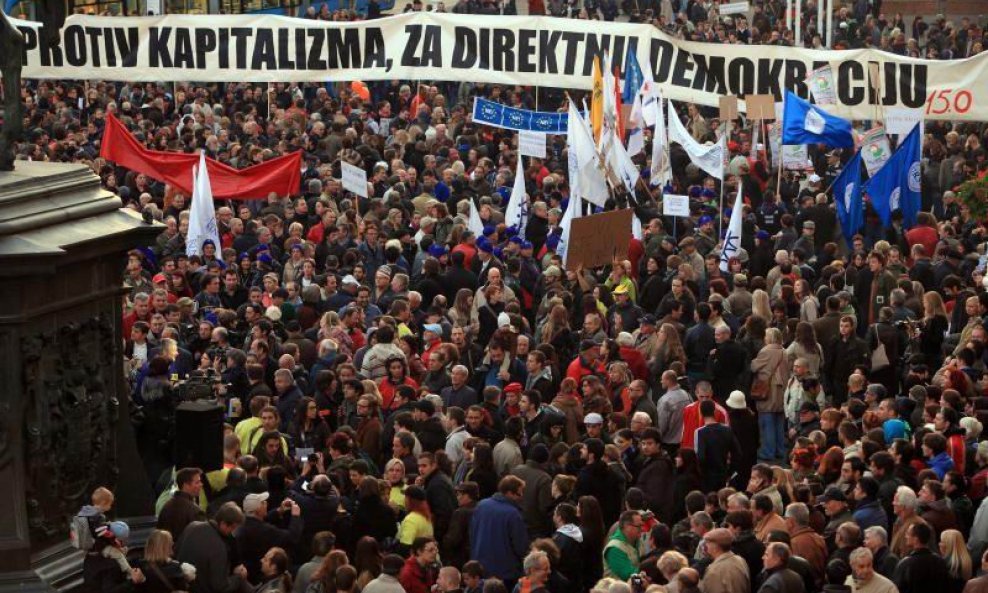 Prosvjed u Zagrebu 15o