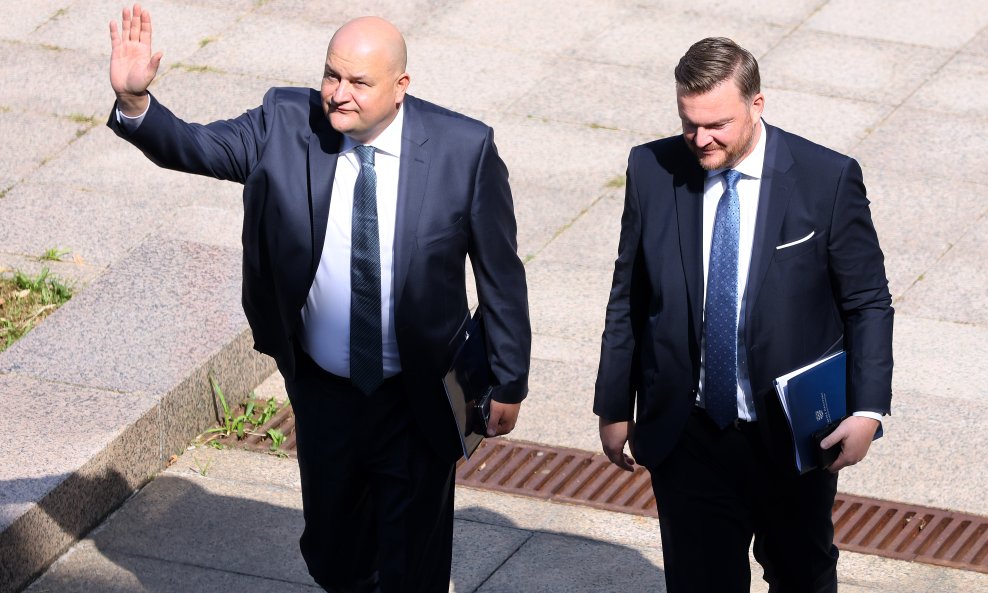 Ante Šušnjar i Marko Primorac dolaze na sjednicu hrvatske Vlade