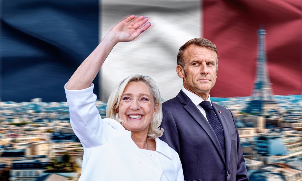 Marine Le Pen i Emmanuel Macron